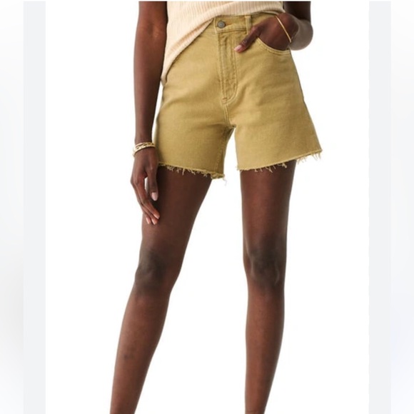 NWT Faherty Sunwashed Denim cut off summer vacation shorts Dul-Dull Gold size 25 - Picture 1 of 8